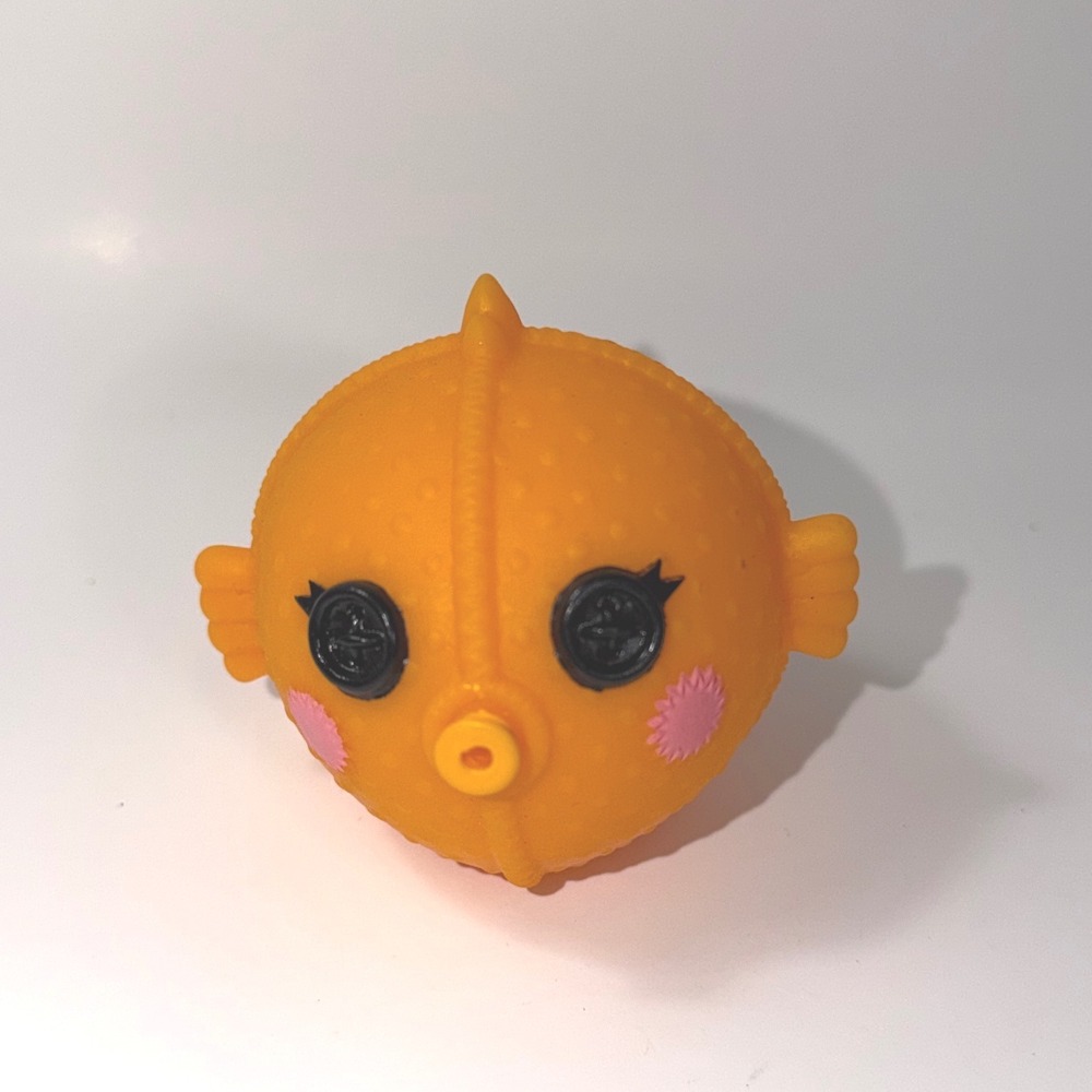 Lalaloopsy Coral Sea Shells Pet Orange Puffer Fish Button Eyes Rubber Toy Figure